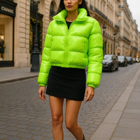 Winter Jacket Women Oversized Puffy Shiny Bubble Coat Solid Cotton Padded Coat Warm Waterproof Parka Female Outerwear - Natalia Home Fashion