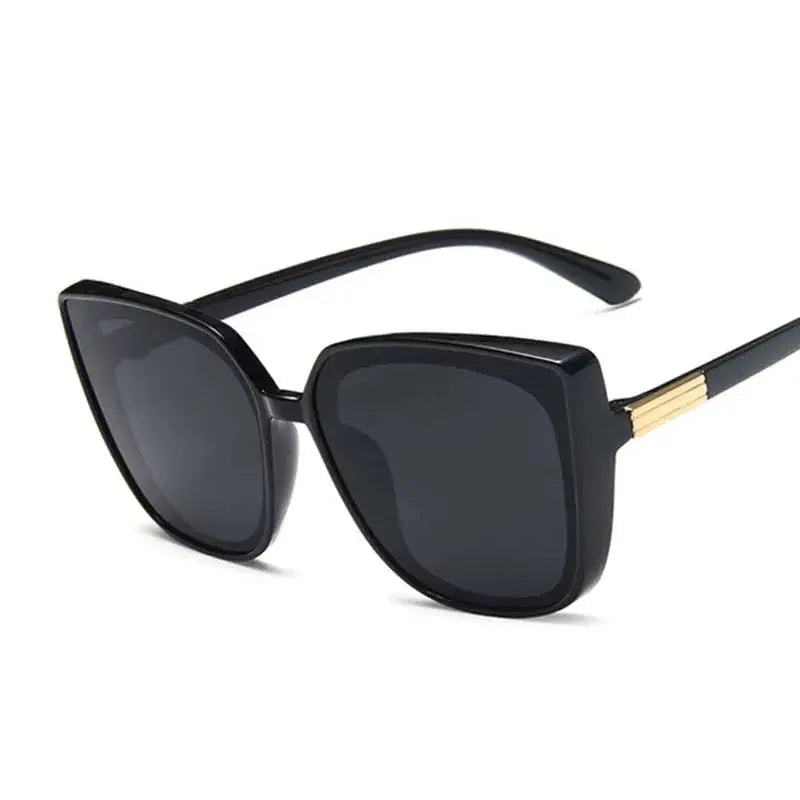Luxury Brand Designer Cat Eye Sunglasses Woman Vintage Black Mirror Sun Glasses For Fashion Big Frame Cool Sexy Female Natalia Home Fashion    Natalia Home Fashion