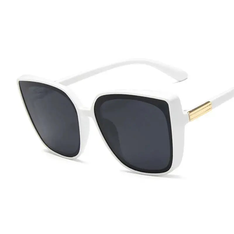 Luxury Brand Designer Cat Eye Sunglasses Woman Vintage Black Mirror Sun Glasses For Fashion Big Frame Cool Sexy Female Natalia Home Fashion   as-shows-White-Gray Natalia Home Fashion