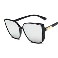 Luxury Brand Designer Cat Eye Sunglasses Woman Vintage Black Mirror Sun Glasses For Fashion Big Frame Cool Sexy Female Oculos Natalia Home Fashion   as-shows-Black-Silver Natalia Home Fashion
