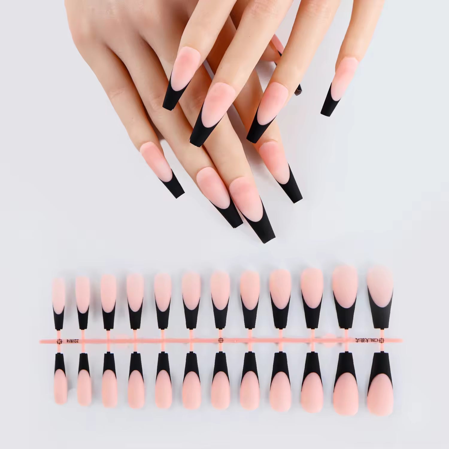 24pcs French Nail Tips False Fake Nails Medium Short Long Rectangular False Nail Easy Wear for Home Office Wear Press on Nails Natalia Home Fashion    Natalia Home Fashion