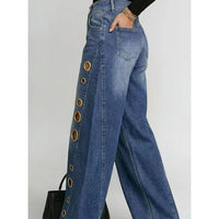 Women Straight Pants Jeans Long Length Tassels Trousers Stretch Mid Waist Washed Streetwear Denims Vintage Distressed Natalia Home Fashion    Natalia Home Fashion