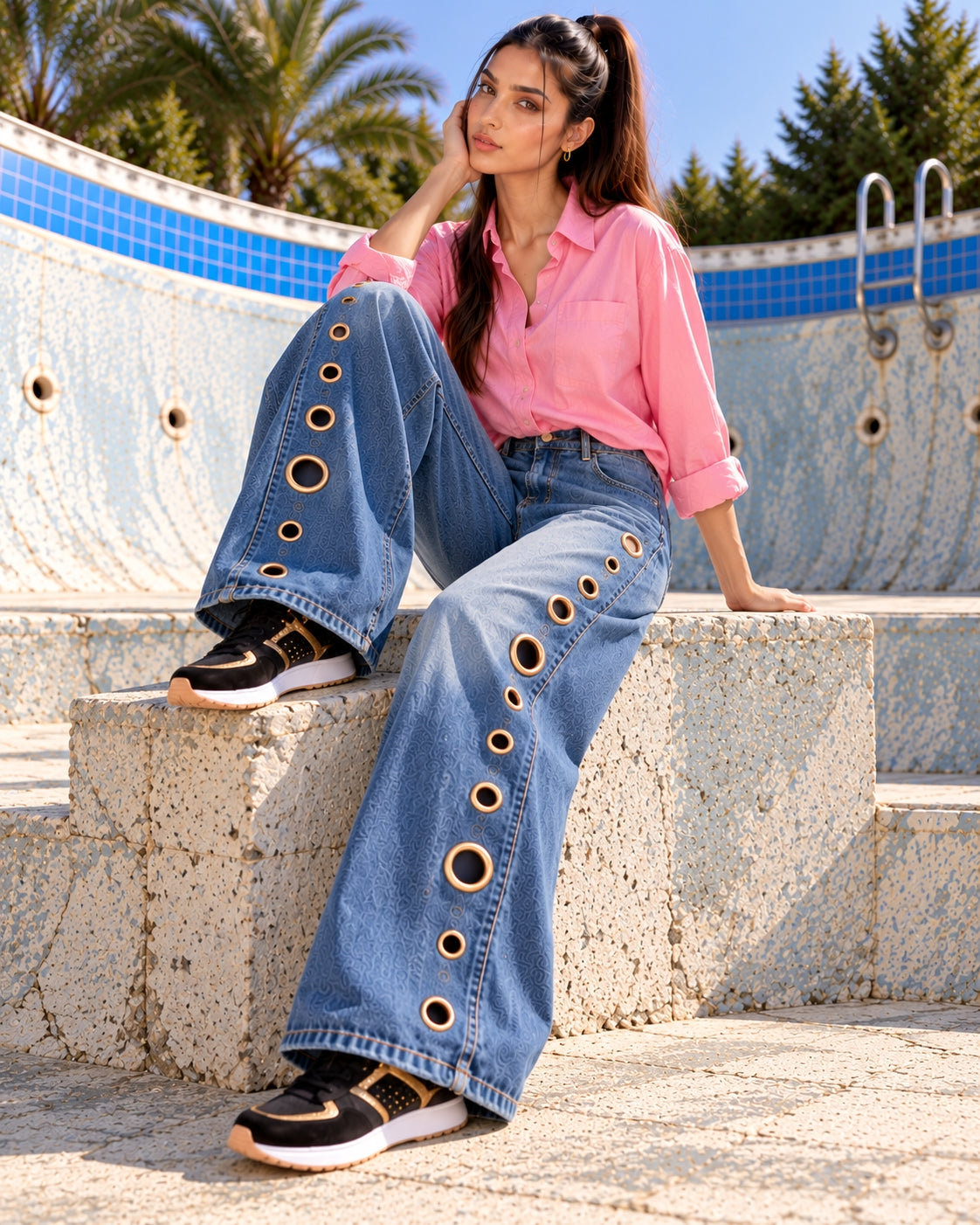 Women Straight Pants Jeans Long Length Tassels Trousers Stretch Mid Waist Washed Streetwear Denims Vintage Distressed Natalia Home Fashion    Natalia Home Fashion