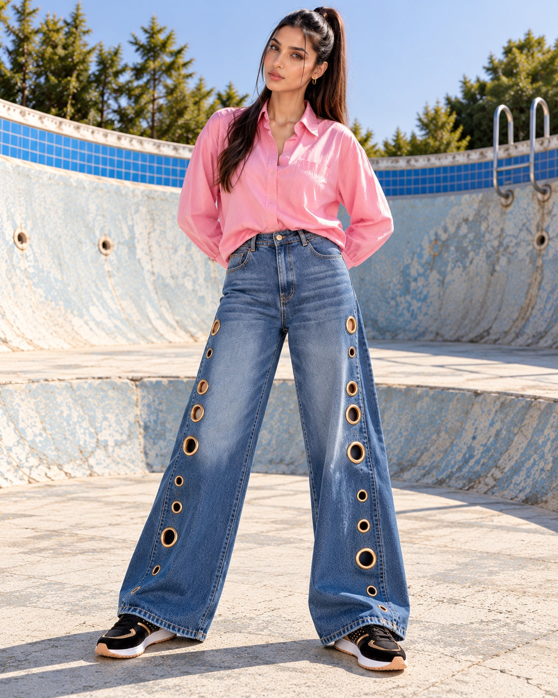 Women Straight Pants Jeans Long Length Tassels Trousers Stretch Mid Waist Washed Streetwear Denims Vintage Distressed Natalia Home Fashion    Natalia Home Fashion