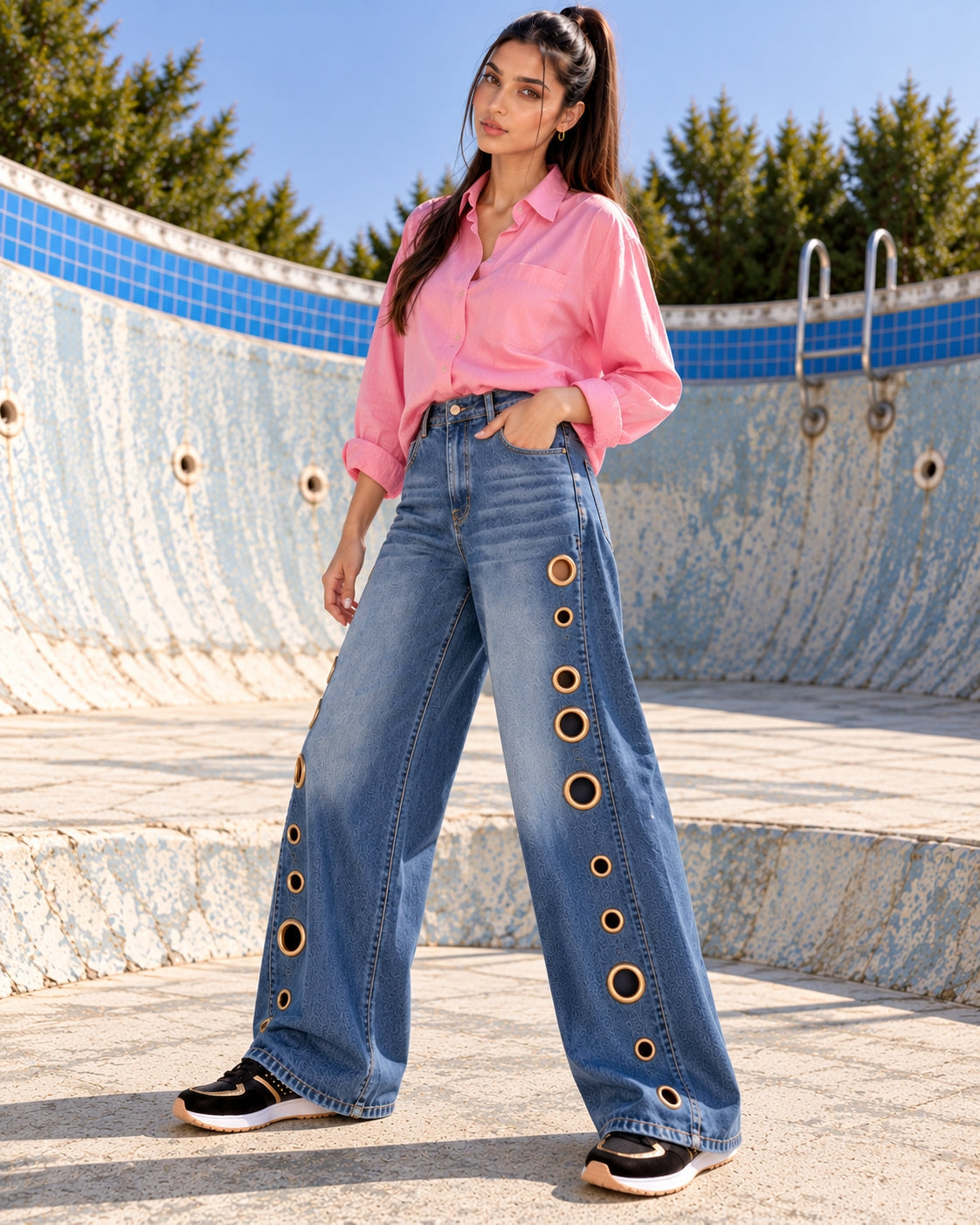 Women Straight Pants Jeans Long Length Tassels Trousers Stretch Mid Waist Washed Streetwear Denims Vintage Distressed Natalia Home Fashion    Natalia Home Fashion