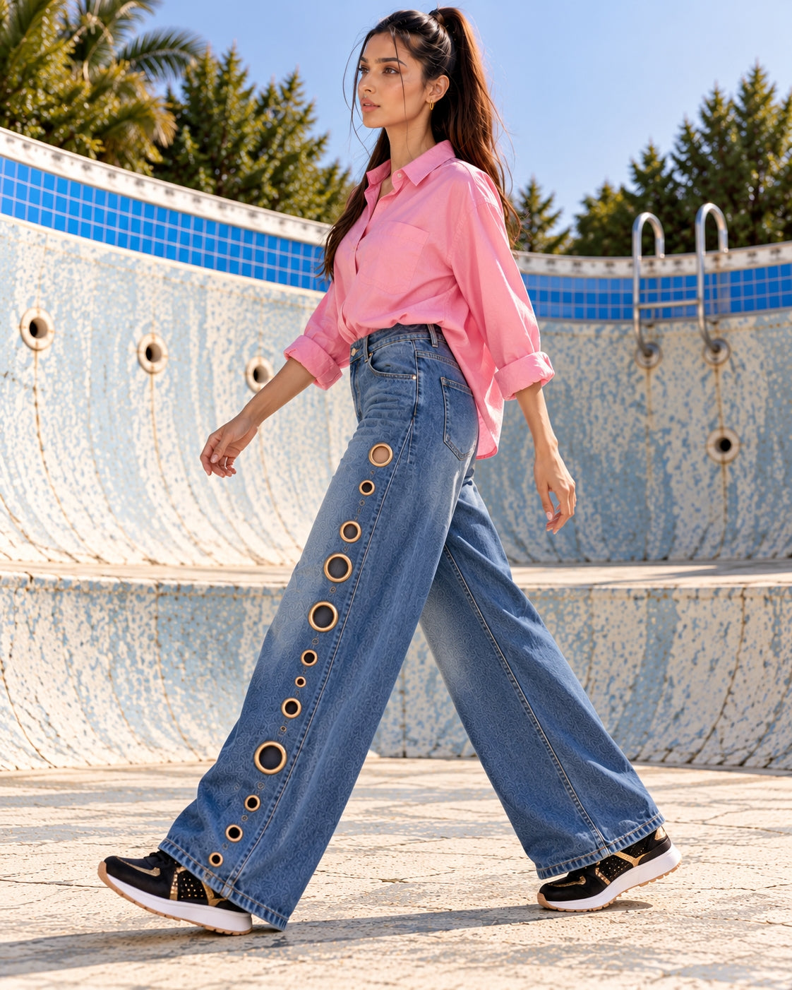Women Straight Pants Jeans Long Length Tassels Trousers Stretch Mid Waist Washed Streetwear Denims Vintage Distressed Natalia Home Fashion    Natalia Home Fashion