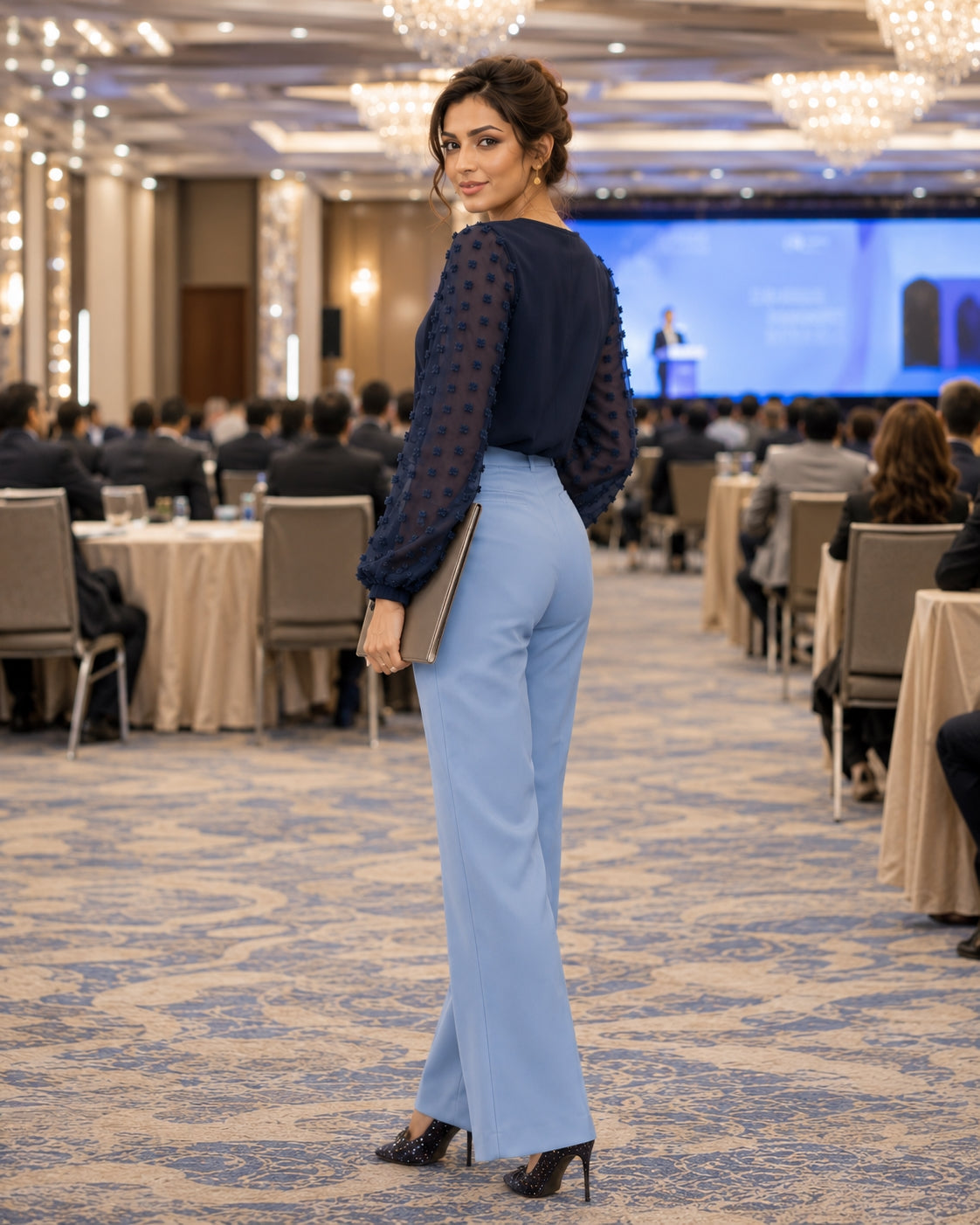 Women Blouses Shirts Lady Casual V-Neck Long Lantern Sleeve Solid Color Blouse Tops Natalia Home Fashion    Natalia Home Fashion