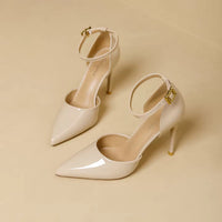 Pointy Toe Elegant Women Shoes Stilettos Office Sandals For Ladies Cover Heel Ankle Strap Sandals