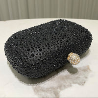 Women Rhinestone Purse Women's Round Box Shaped Evening Bags Elegant Formal Party Stylish Ladies Handbag Silver Clutch