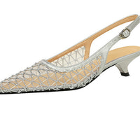 Mesh breathable Women Pumps Fashion Kitten heels 3 CM Hollow out and back strap Sandals Women Shoes