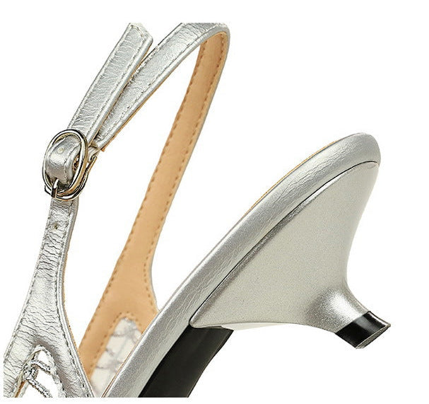 Mesh breathable Women Pumps Fashion Kitten heels 3 CM Hollow out and back strap Sandals Women Shoes