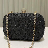 Women Rhinestone Purse Women's Round Box Shaped Evening Bags Elegant Formal Party Stylish Ladies Handbag Silver Clutch