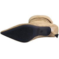 Women Pleated Elastic boots Woman Stiletto 6.5 CM High heel boots Suede Ankle boots Fashion Pointed short boots