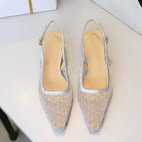 Mesh breathable Women Pumps Fashion Kitten heels 3 CM Hollow out and back strap Sandals Women Shoes