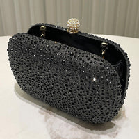 Women Rhinestone Purse Women's Round Box Shaped Evening Bags Elegant Formal Party Stylish Ladies Handbag Silver Clutch