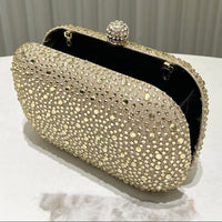 Women Rhinestone Purse Women's Round Box Shaped Evening Bags Elegant Formal Party Stylish Ladies Handbag Silver Clutch