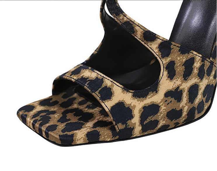 Sexy high heels Women Suede Women Pumps Square head Peep Toe High heeled sandals Buckle hollow out Lady Heels