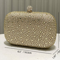 Women Rhinestone Purse Women's Round Box Shaped Evening Bags Elegant Formal Party Stylish Ladies Handbag Silver Clutch