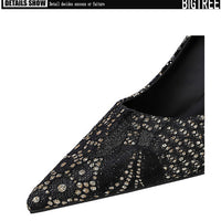 Shoes Lace glitter fabric women pumps Design Kitten heels Women shoes Female Occupation Office Shoes