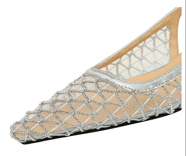 Mesh breathable Women Pumps Fashion Kitten heels 3 CM Hollow out and back strap Sandals Women Shoes