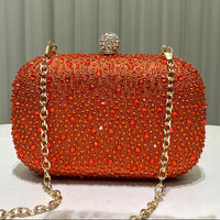 Women Rhinestone Purse Women's Round Box Shaped Evening Bags Elegant Formal Party Stylish Ladies Handbag Silver Clutch