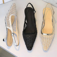 Mesh breathable Women Pumps Fashion Kitten heels 3 CM Hollow out and back strap Sandals Women Shoes