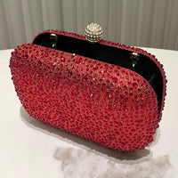 Women Rhinestone Purse Women's Round Box Shaped Evening Bags Elegant Formal Party Stylish Ladies Handbag Silver Clutch
