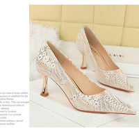 Shoes Lace glitter fabric women pumps Design Kitten heels Women shoes Female Occupation Office Shoes