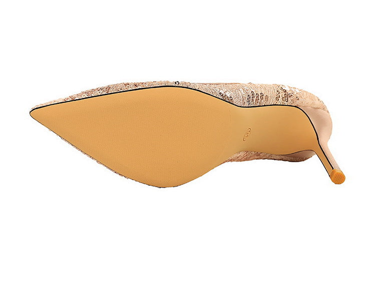 Women Pumps pointed tip High Heels Women 9.5 Cm Heels Lace mesh Wedding shoes Stiletto Sexy party shoes