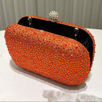 Women Rhinestone Purse Women's Round Box Shaped Evening Bags Elegant Formal Party Stylish Ladies Handbag Silver Clutch