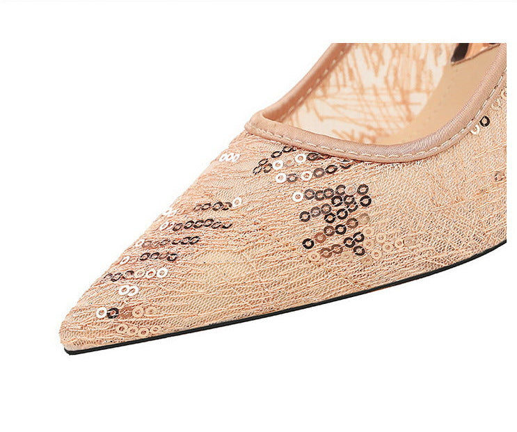 Women Pumps pointed tip High Heels Women 9.5 Cm Heels Lace mesh Wedding shoes Stiletto Sexy party shoes