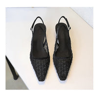 Mesh breathable Women Pumps Fashion Kitten heels 3 CM Hollow out and back strap Sandals Women Shoes