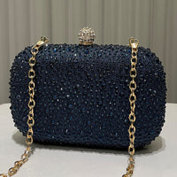 Women Rhinestone Purse Women's Round Box Shaped Evening Bags Elegant Formal Party Stylish Ladies Handbag Silver Clutch