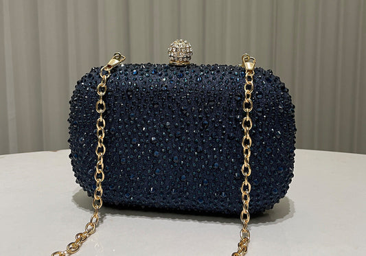 Women Rhinestone Purse Women's Round Box Shaped Evening Bags Elegant Formal Party Stylish Ladies Handbag Silver Clutch