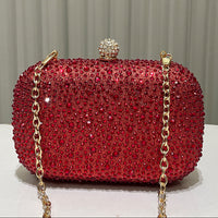 Women Rhinestone Purse Women's Round Box Shaped Evening Bags Elegant Formal Party Stylish Ladies Handbag Silver Clutch