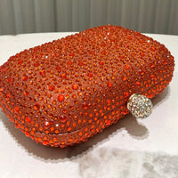 Women Rhinestone Purse Women's Round Box Shaped Evening Bags Elegant Formal Party Stylish Ladies Handbag Silver Clutch