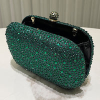 Women Rhinestone Purse Women's Round Box Shaped Evening Bags Elegant Formal Party Stylish Ladies Handbag Silver Clutch