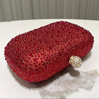 Women Rhinestone Purse Women's Round Box Shaped Evening Bags Elegant Formal Party Stylish Ladies Handbag Silver Clutch