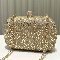 Women Rhinestone Purse Women's Round Box Shaped Evening Bags Elegant Formal Party Stylish Ladies Handbag Silver Clutch