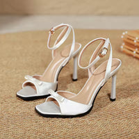 Elegant Women's Sandals Super High with Bow heel Thin High Heels Dress Shoes Ladies Office Pumps Heeled Sandals