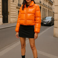 Winter Jacket Women Oversized Puffy Shiny Bubble Coat Solid Cotton Padded Coat Warm Waterproof Parka Female Outerwear - Natalia Home Fashion