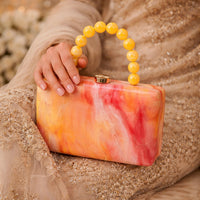 Ladies Acrylic Handbag Fashionable Personality Evening Bag Celebrity Socialite Clutch Bag Urban Minimalist Hard Shell Square Bag