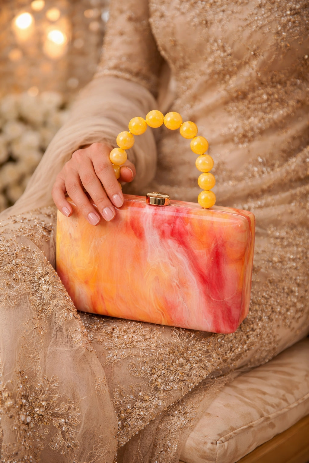 Ladies Acrylic Handbag Fashionable Personality Evening Bag Celebrity Socialite Clutch Bag Urban Minimalist Hard Shell Square Bag