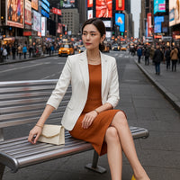 High Quality Women's Two Piece Set Office Work Dress Sleeveless Jacket Short Outerwear Fashionable And Comfortable for Office