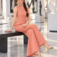 Handmade Pleated Set Women Summer New Sleeveless Vest Top Flared Pants Comfortable Casual Loose Large Size with Stretchy Natalia Home Fashion    Natalia Home Fashion