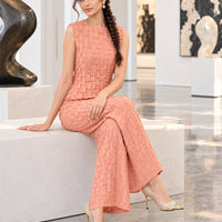 Handmade Pleated Set Women Summer New Sleeveless Vest Top Flared Pants Comfortable Casual Loose Large Size with Stretchy Natalia Home Fashion    Natalia Home Fashion