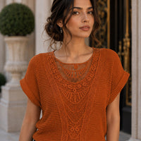 T shirt women fashion lace patchwork short-sleeved T-shirt solid color women's clothing Natalia Home Fashion    Natalia Home Fashion