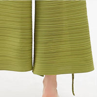 Pleated High Collar Lantern Sleeve Tops Wide Leg Pants Women Spring Causal Two Piece Sets Natalia Home Fashion    Natalia Home Fashion