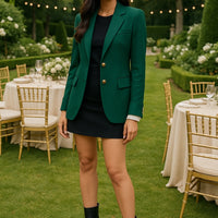 Fashion Women’s Casual Elegant Trendy Solid Color Single-breasted Long Sleeve Suit Blazers Female Clothes Coats Tops - Natalia Home Fashion