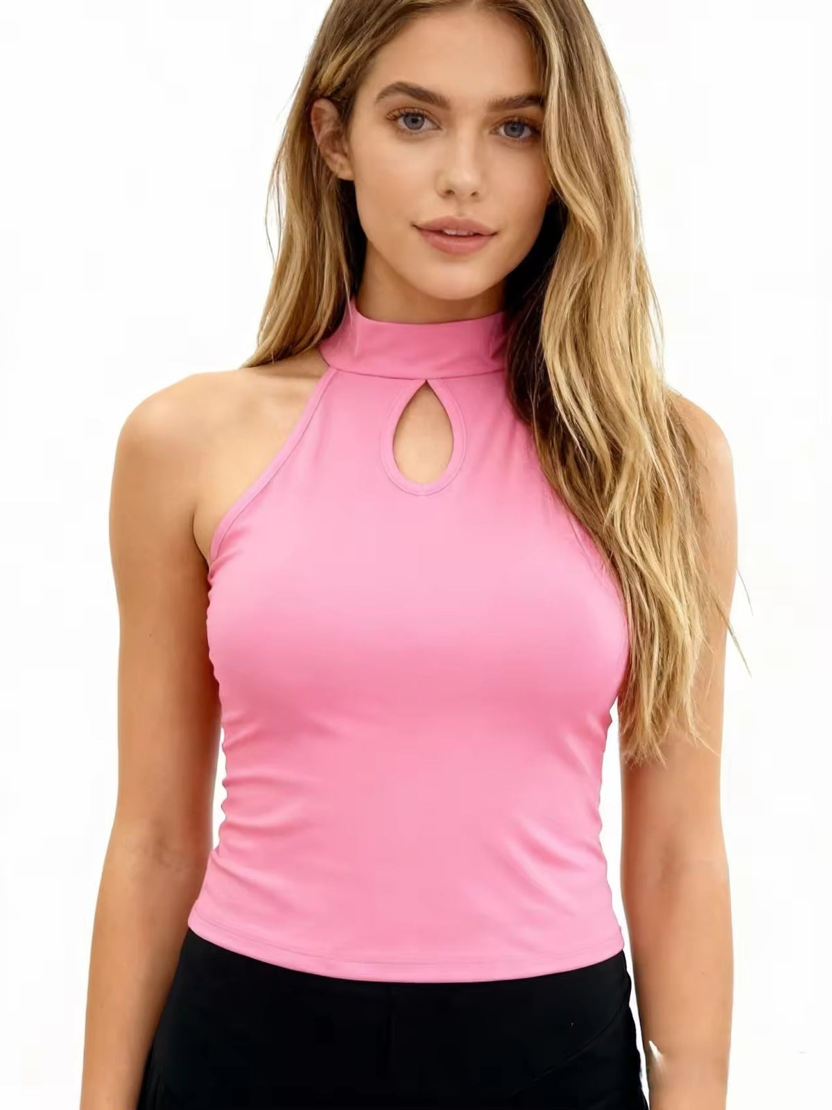 French Hepburn look sleeveless neckline open-front T-shirt for women Natalia Home Fashion    Natalia Home Fashion